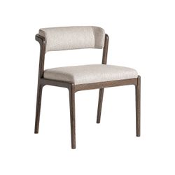 Silla de comedor de tejido de poliéster y madera de fresno en marrón, 56 x 58 x 75 cm | Jerzen