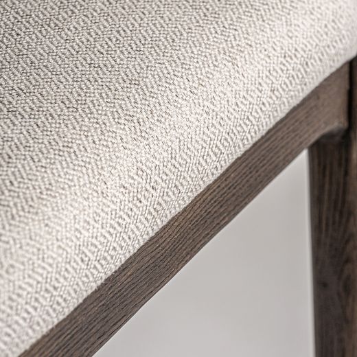 Silla de comedor de tejido de poliéster y madera de fresno en marrón, 56 x 58 x 75 cm | Jerzen