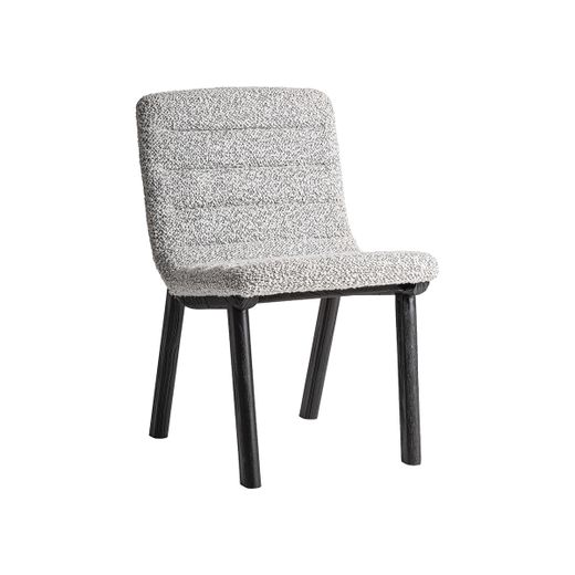 Silla de comedor de tejido de poliéster y madera de olmo en gris, 51 x 63 x 80 cm | Jacquard