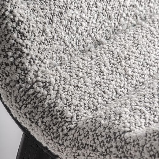 Silla de comedor de tejido de poliéster y madera de olmo en gris, 51 x 63 x 80 cm | Jacquard