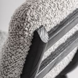 Silla de comedor de tejido de poliéster y madera de olmo en gris, 51 x 63 x 80 cm | Jacquard