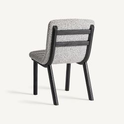 Silla de comedor de tejido de poliéster y madera de olmo en gris, 51 x 63 x 80 cm | Jacquard