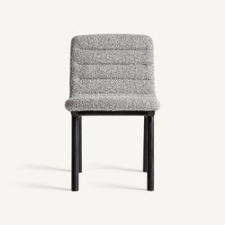 Silla de comedor de tejido de poliéster y madera de olmo en gris, 51 x 63 x 80 cm | Jacquard