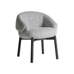 Silla de comedor de tejido de poliéster y madera de olmo en gris, 63 x 60 x 74 cm | Jacquard