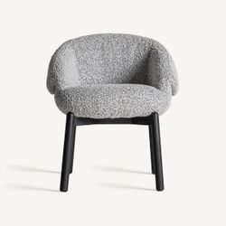 Silla de comedor de tejido de poliéster y madera de olmo en gris, 63 x 60 x 74 cm | Jacquard