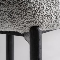 Silla de comedor de tejido de poliéster y madera de olmo en gris, 63 x 60 x 74 cm | Jacquard