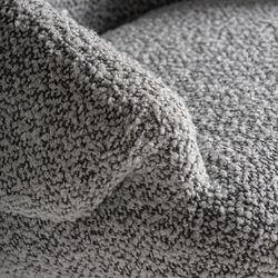 Silla de comedor de tejido de poliéster y madera de olmo en gris, 63 x 60 x 74 cm | Jacquard