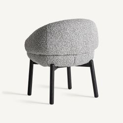Silla de comedor de tejido de poliéster y madera de olmo en gris, 63 x 60 x 74 cm | Jacquard