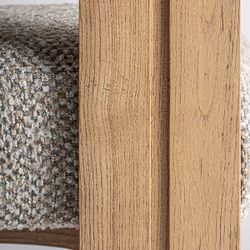 Silla de comedor de tejido de poliéster y madera de roble en gris, 66 x 63 x 73 cm | Ustka