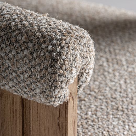 Silla de comedor de tejido de poliéster y madera de roble en gris, 66 x 63 x 73 cm | Ustka