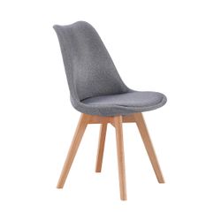 Silla de comedor de tejido en gris, 48 x 54 x 84 cm | Bistro