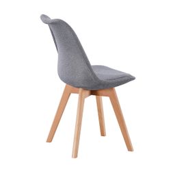 Silla de comedor de tejido en gris, 48 x 54 x 84 cm | Bistro