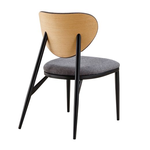 Silla de comedor de tejido en gris, 49 x 66 x 82,5 cm | Moon