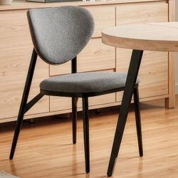 Silla de comedor de tejido en gris, 49 x 66 x 82,5 cm | Moon