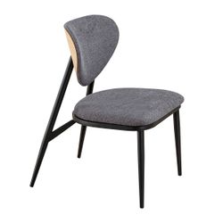 Silla de comedor de tejido en gris, 49 x 66 x 82,5 cm | Moon