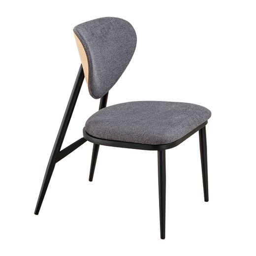 Silla de comedor de tejido en gris, 49 x 66 x 82,5 cm | Moon