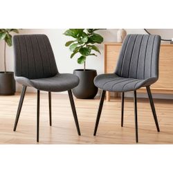Silla de comedor de tejido en gris, 51,5 x 59 x 83 cm | Sophie