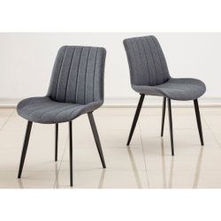 Silla de comedor de tejido en gris, 51,5 x 59 x 83 cm | Sophie