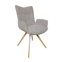 Silla de comedor de tejido en gris, 57,5 x 56,5 x 91 cm | Mireia