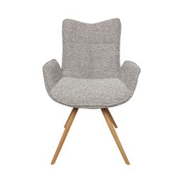 Silla de comedor de tejido en gris, 57,5 x 56,5 x 91 cm | Mireia