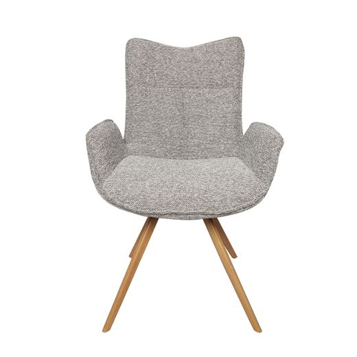 Silla de comedor de tejido en gris, 57,5 x 56,5 x 91 cm | Mireia