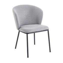 Silla de comedor de tejido en gris, 63 x 60 x 82 cm | Margot