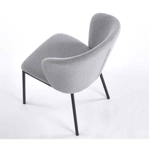 Silla de comedor de tejido en gris, 63 x 60 x 82 cm | Margot