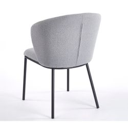Silla de comedor de tejido en gris, 63 x 60 x 82 cm | Margot