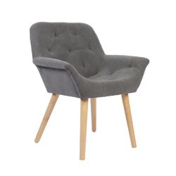Silla de comedor de tejido en gris, 67,5 x 64 x 82 cm | Nature