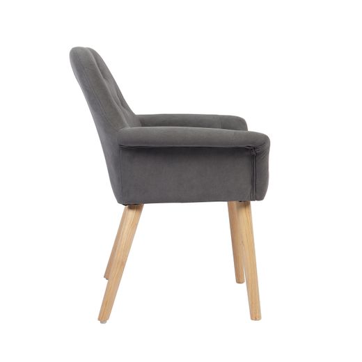 Silla de comedor de tejido en gris, 67,5 x 64 x 82 cm | Nature