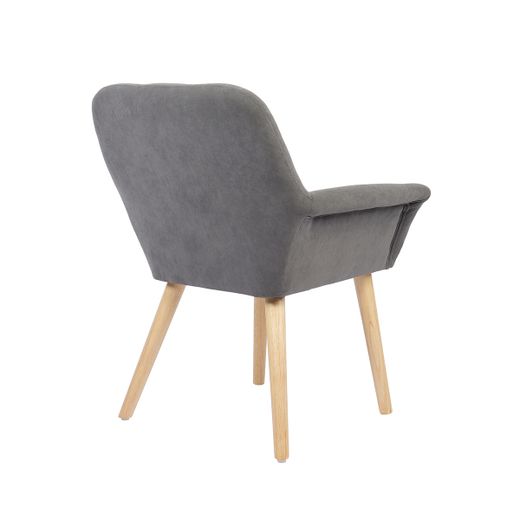 Silla de comedor de tejido en gris, 67,5 x 64 x 82 cm | Nature