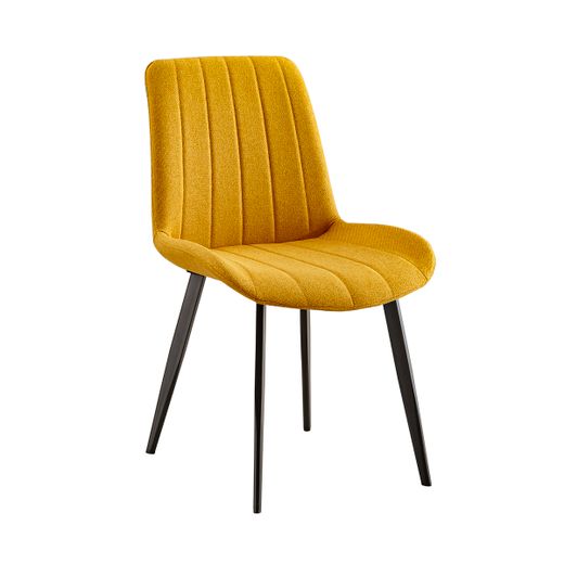 Silla de comedor  de tejido en mostaza, 51,5 x 59 x 83 cm | Sophie