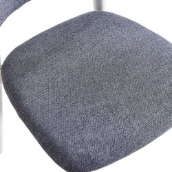 Silla de comedor de tejido y madera en gris y blanco, 48 x 45 x 79 cm | Vera