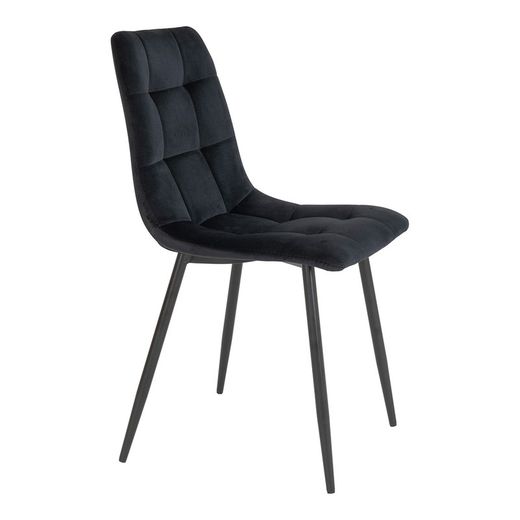 Velvet dining chair in dark blue, 55 x 44 x 86 cm | Middelfart