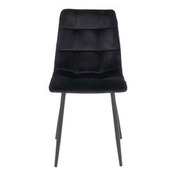 Silla de comedor de terciopelo en azul oscuro, 55 x 44 x 86 cm | Middelfart