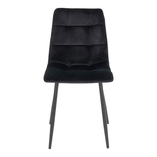 Velvet dining chair in dark blue, 55 x 44 x 86 cm | Middelfart
