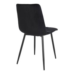 Silla de comedor de terciopelo en azul oscuro, 55 x 44 x 86 cm | Middelfart
