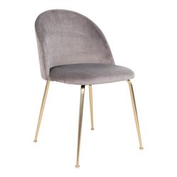 Cadeira de jantar em veludo cinza, 56 x 51 x 76 cm | Genebra
