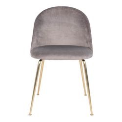 Cadeira de jantar em veludo cinza, 56 x 51 x 76 cm | Genebra