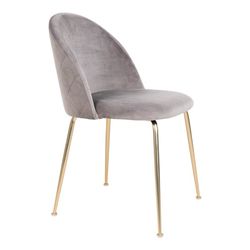 Cadeira de jantar em veludo cinza, 56 x 51 x 76 cm | Genebra