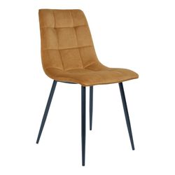 Velvet dining chair in mustard, 55 x 44 x 86 cm | Middelfart