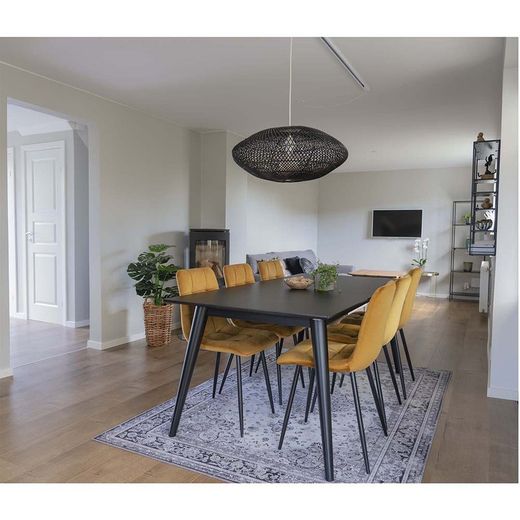 Velvet dining chair in mustard, 55 x 44 x 86 cm | Middelfart