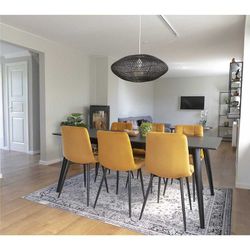 Velvet dining chair in mustard, 55 x 44 x 86 cm | Middelfart