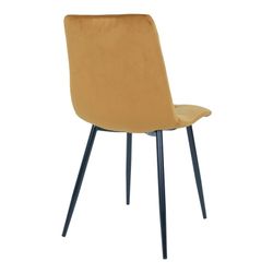 Velvet dining chair in mustard, 55 x 44 x 86 cm | Middelfart