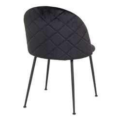 Chaise de salle à manger en velours noir, 56 x 51 x 76 cm | Genève