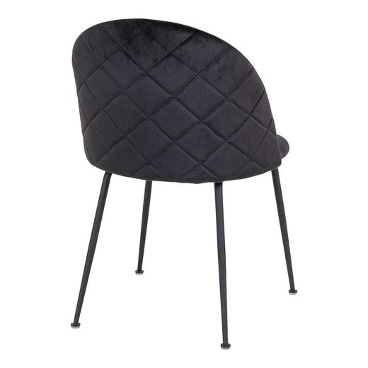 Chaise de salle à manger en velours noir, 56 x 51 x 76 cm | Genève
