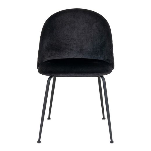 Chaise de salle à manger en velours noir, 56 x 51 x 76 cm | Genève