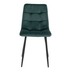 Velvet dining chair in green, 55 x 44 x 86 cm | Middelfart