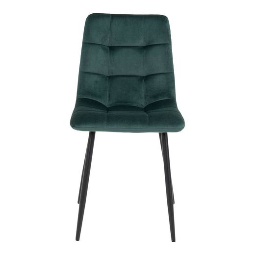 Velvet dining chair in green, 55 x 44 x 86 cm | Middelfart
