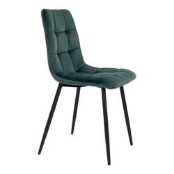 Velvet dining chair in green, 55 x 44 x 86 cm | Middelfart